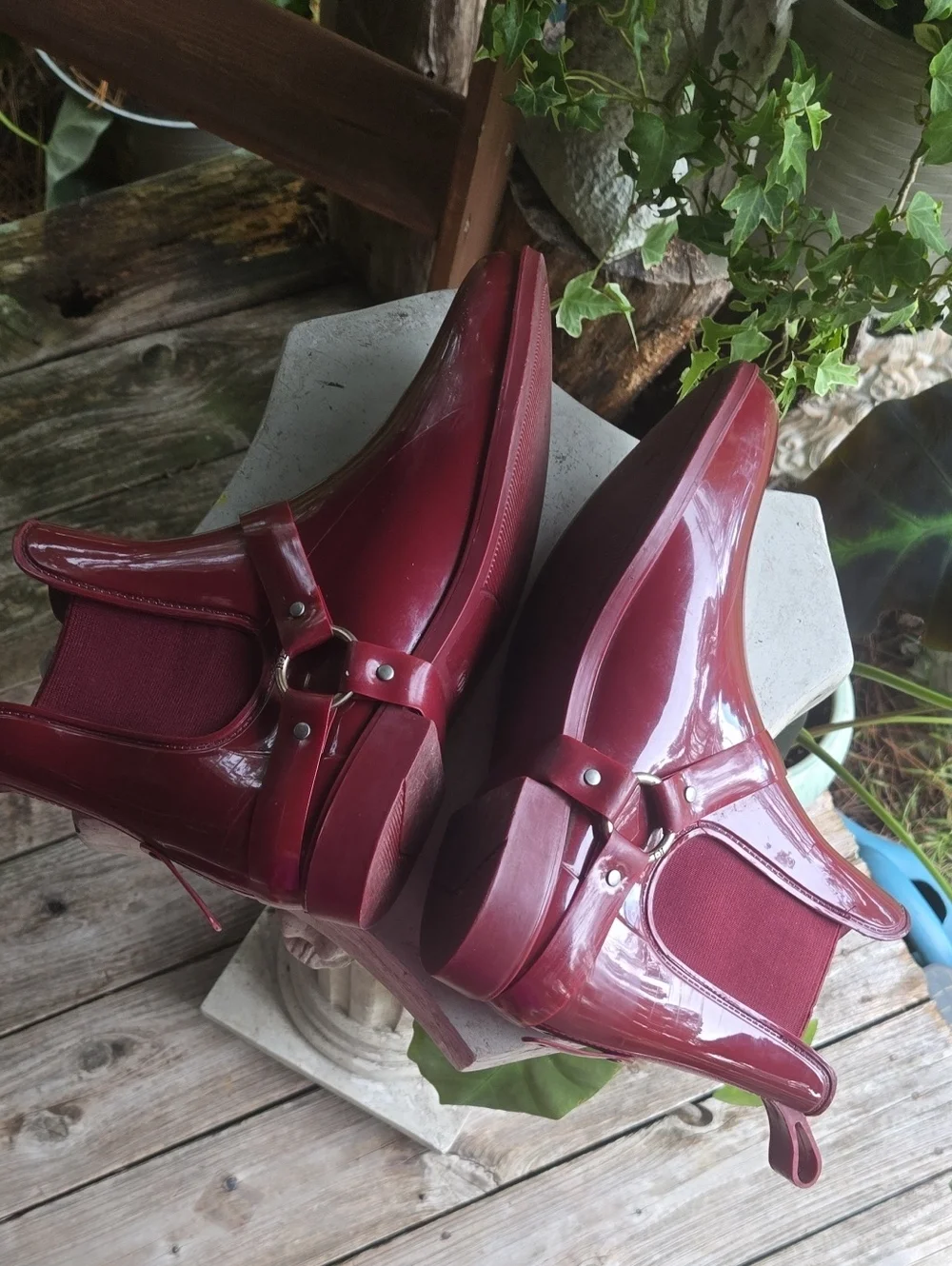 Lauren Ralph Lauren Tricia Red Harness Ankle Rain Boot Size 11